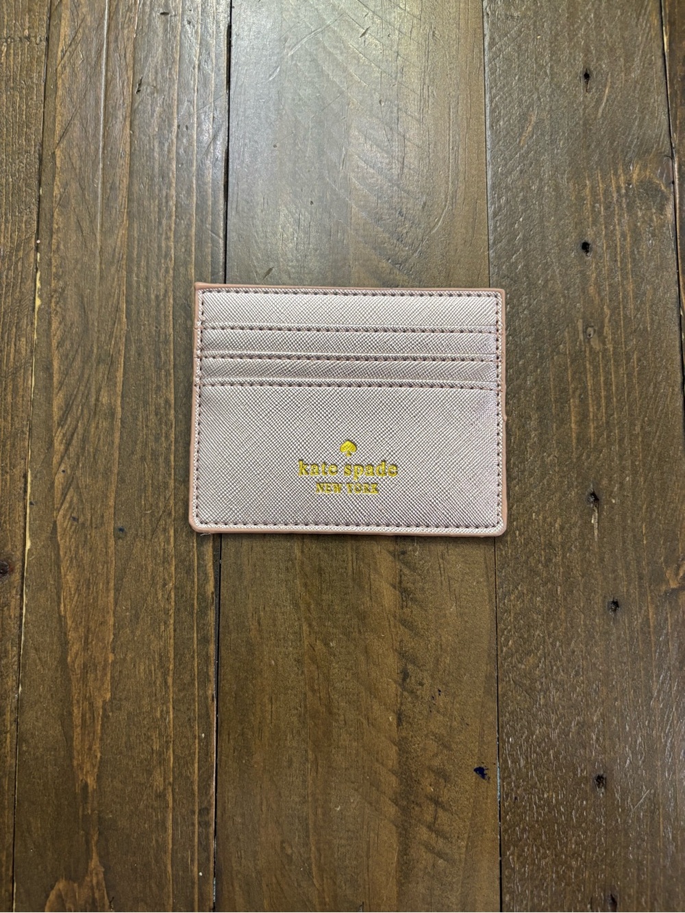 Kate Spade Small Slim Glitter Pink Card Holder